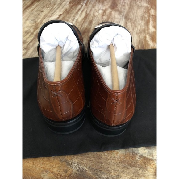 Rag & Bone Canter Loafer Flats Shoes Croc Embossed Leather Brown NWB Size 6.5 - Picture 7 of 12